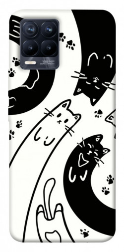 Чехол itsPrint Черно-белые коты для Realme 8