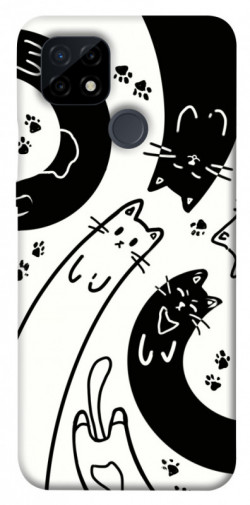 Чехол itsPrint Черно-белые коты для Realme C21