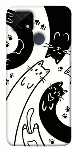 Чехол itsPrint Черно-белые коты для Realme C21Y