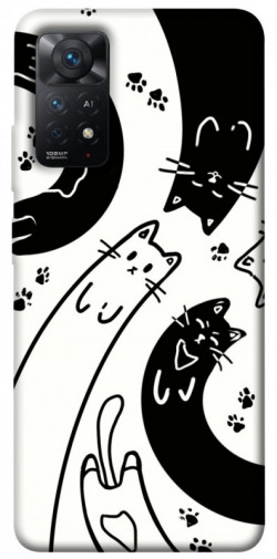 Чехол itsPrint Черно-белые коты для Xiaomi Redmi Note 11 Pro 4G/5G