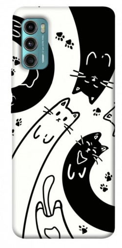 Чехол itsPrint Черно-белые коты для Motorola Moto G60