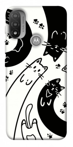 Чехол itsPrint Черно-белые коты для Motorola Moto E20