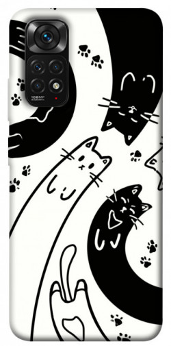 Чохол itsPrint Чорно-білі коти для Xiaomi Redmi Note 11 (Global) / Note 11S