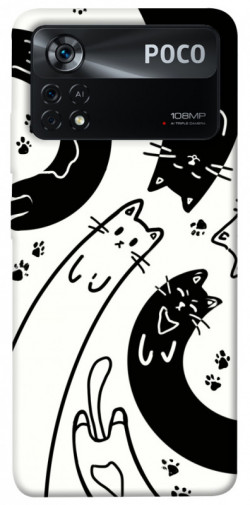 Чохол itsPrint Чорно-білі коти для Xiaomi Poco X4 Pro 5G