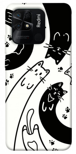 Чехол itsPrint Черно-белые коты для Xiaomi Redmi 10C