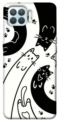 Чехол itsPrint Черно-белые коты для Oppo F17 Pro