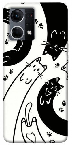 Чохол itsPrint Чорно-білі коти для Oppo Reno 7 4G