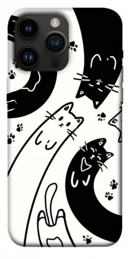 Чехол itsPrint Черно-белые коты для Apple iPhone 14 Pro Max (6.7")