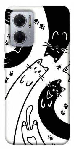 Чехол itsPrint Черно-белые коты для Xiaomi Redmi Note 11E
