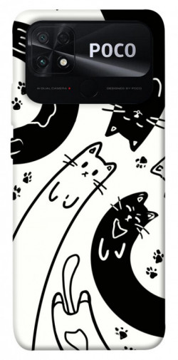 Чехол itsPrint Черно-белые коты для Xiaomi Poco C40