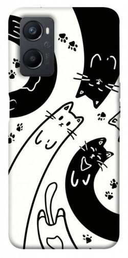 Чехол itsPrint Черно-белые коты для Oppo A96