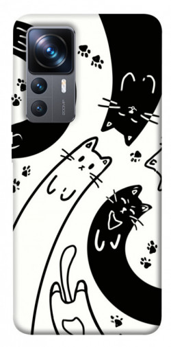 Чехол itsPrint Черно-белые коты для Xiaomi 12T / 12T Pro