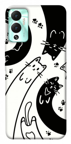 Чехол itsPrint Черно-белые коты для Infinix Hot 12 Play