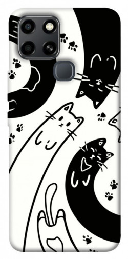 Чехол itsPrint Черно-белые коты для Infinix Smart 6
