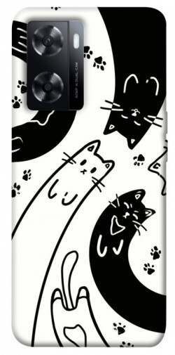 Чохол itsPrint Чорно-білі коти для Oppo A57s