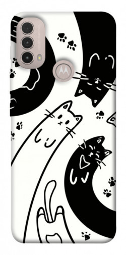 Чехол itsPrint Черно-белые коты для Motorola Moto E40