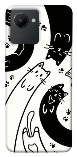 Чохол itsPrint Чорно-білі коти для Realme C30