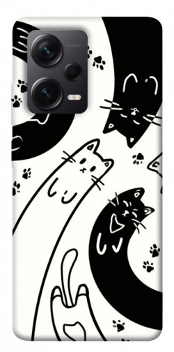 Чехол itsPrint Черно-белые коты для Xiaomi Redmi Note 12 Pro+ 5G