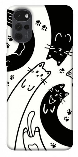 Чехол itsPrint Черно-белые коты для Motorola Moto G22