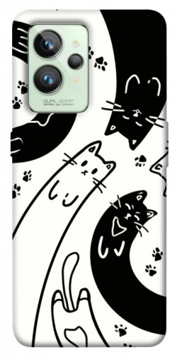 Чехол itsPrint Черно-белые коты для Realme GT2