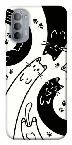 Чехол itsPrint Черно-белые коты для Motorola Moto G31