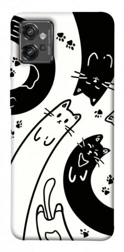 Чехол itsPrint Черно-белые коты для Motorola Moto G32