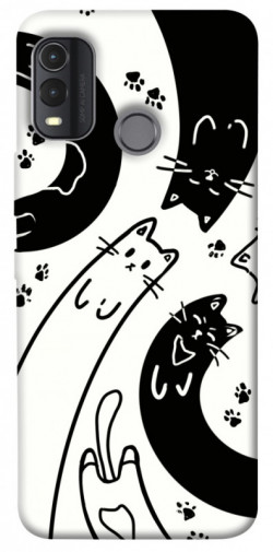 Чехол itsPrint Черно-белые коты для Nokia G11 Plus