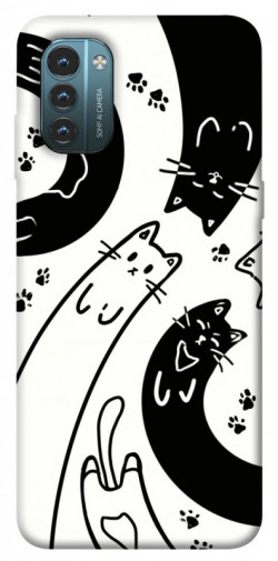 Чехол itsPrint Черно-белые коты для Nokia G21