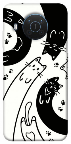 Чехол itsPrint Черно-белые коты для Nokia X10 / X20