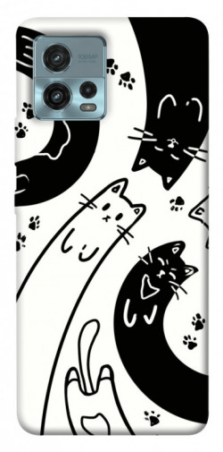 Чехол itsPrint Черно-белые коты для Motorola Moto G72