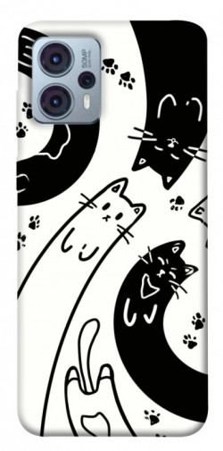 Чехол itsPrint Черно-белые коты для Motorola Moto G23