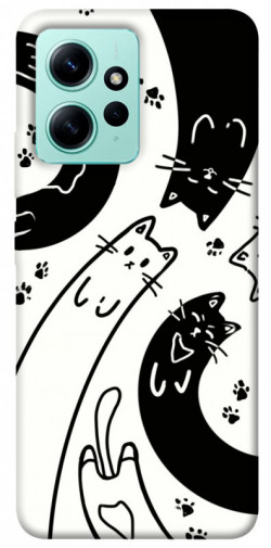Чехол itsPrint Черно-белые коты для Xiaomi Redmi Note 12 4G
