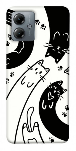 Чехол itsPrint Черно-белые коты для Motorola Moto G14