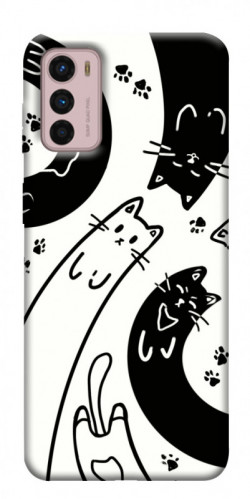 Чехол itsPrint Черно-белые коты для Motorola Moto G42
