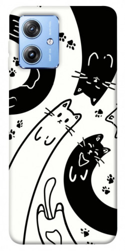 Чехол itsPrint Черно-белые коты для Motorola Moto G84