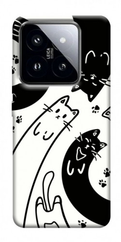 Чехол itsPrint Черно-белые коты для Xiaomi 14 Pro