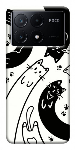 Чехол itsPrint Черно-белые коты для Xiaomi Poco X6