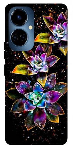 Чехол itsPrint Flowers on black для TECNO Camon 19 (CI6n) / 19 Pro (CI8n)