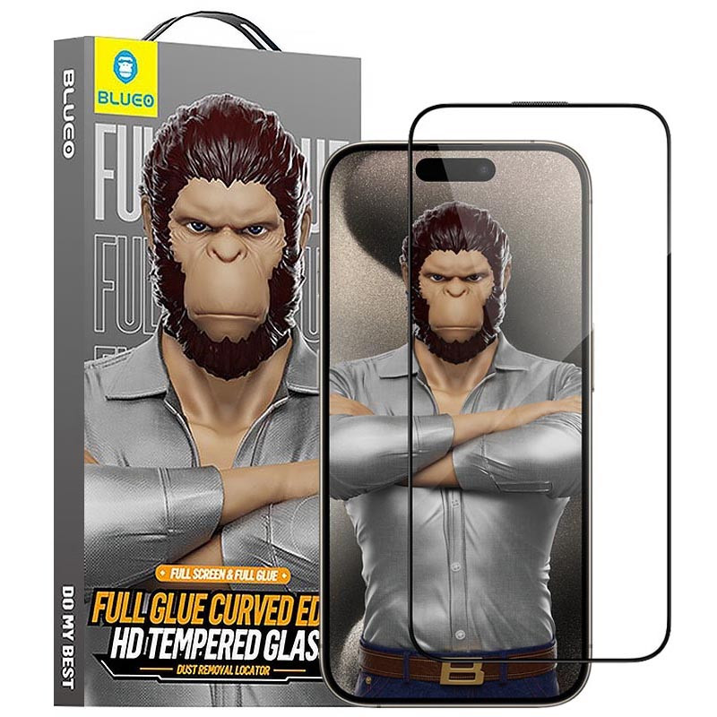 Загартоване захисне скло 3D Blueo Hot Bending Glass для Apple iPhone 15 Pro Max (6.7) | Гаряче 3D формування | дивитися фото №1