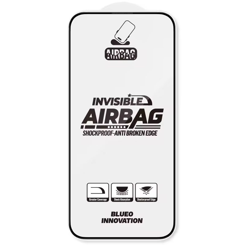 Уценка Защитное 3D стекло Blueo Invisible Airbag Anti-broken для Apple iPhone 17 Pro Max (6.9"), Вскрытая упаковка / Черный 1, Закаленное стекло, купить оптом с доставкой