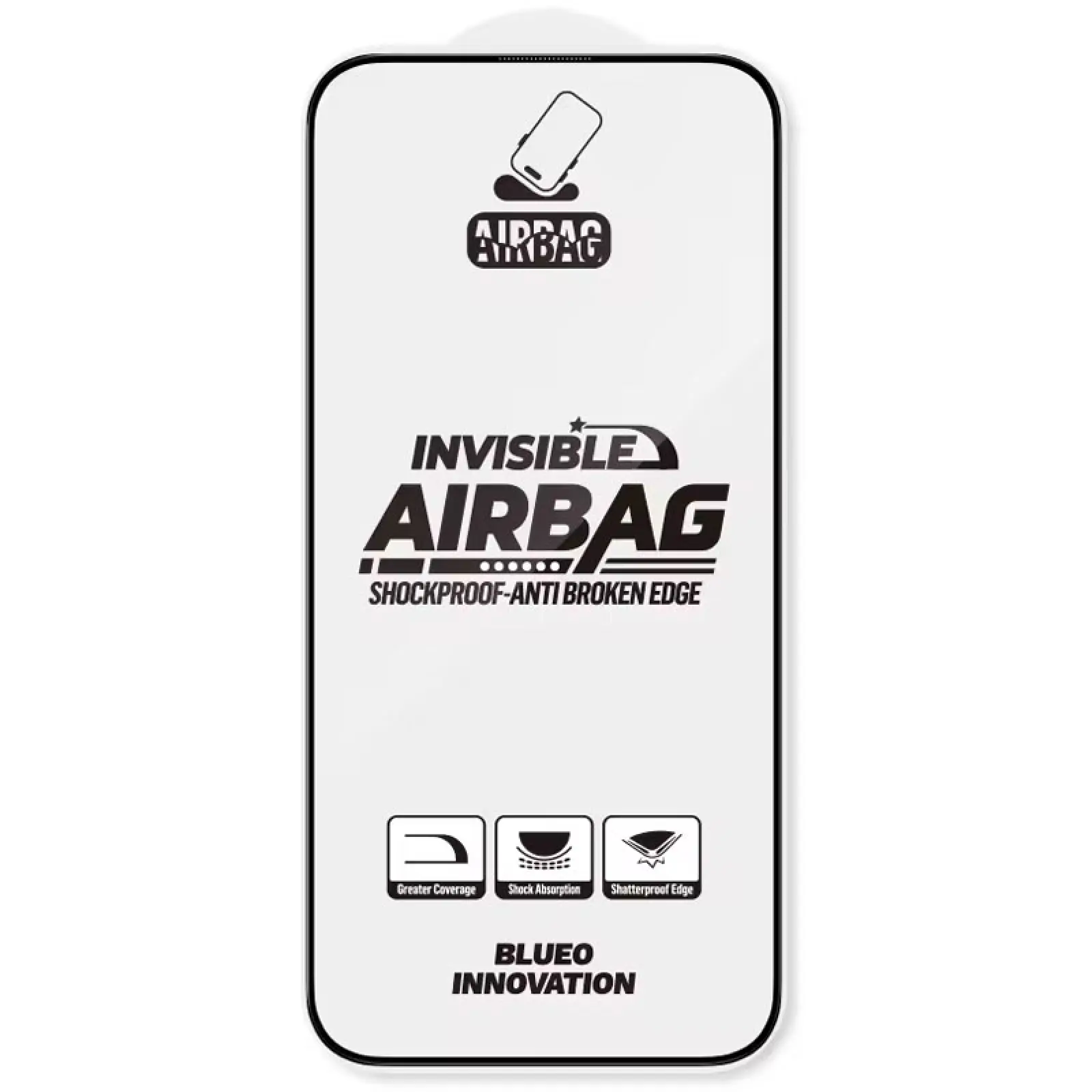 Защитное 3D стекло Blueo Invisible Airbag Anti-broken для Apple iPhone 17 Air (6.5"), Черный 1, Закаленное стекло, купить оптом с доставкой