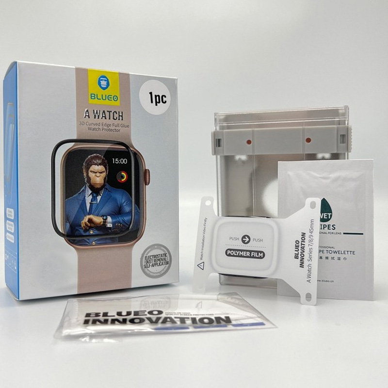 Полімерна 3D плівка Blueo High-Molecule для Apple Watch 10/11 42mm (+ аплікатор), Чорний 1, Плівка, купити оптом з доставкою