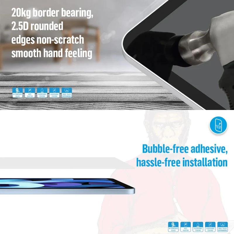 Уценка Защитное стекло Blueo HD для Apple iPad Pro 12.9" (2018-2022), Вскрытая упаковка / Прозрачный 2, Закаленное стекло, купить оптом с доставкой