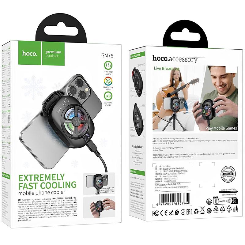 Охолоджуючий кулер для мобільного телефону Hoco GM76 Blue diamond на малюнкі №5