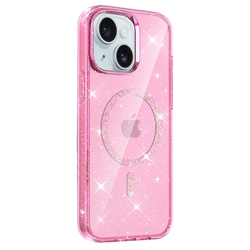 Чехол TPU Eclipse Sparkle Magnetic Fit для Apple iPhone 14 / 13 (6.1"), Pink 1, TPU, купить оптом с доставкой