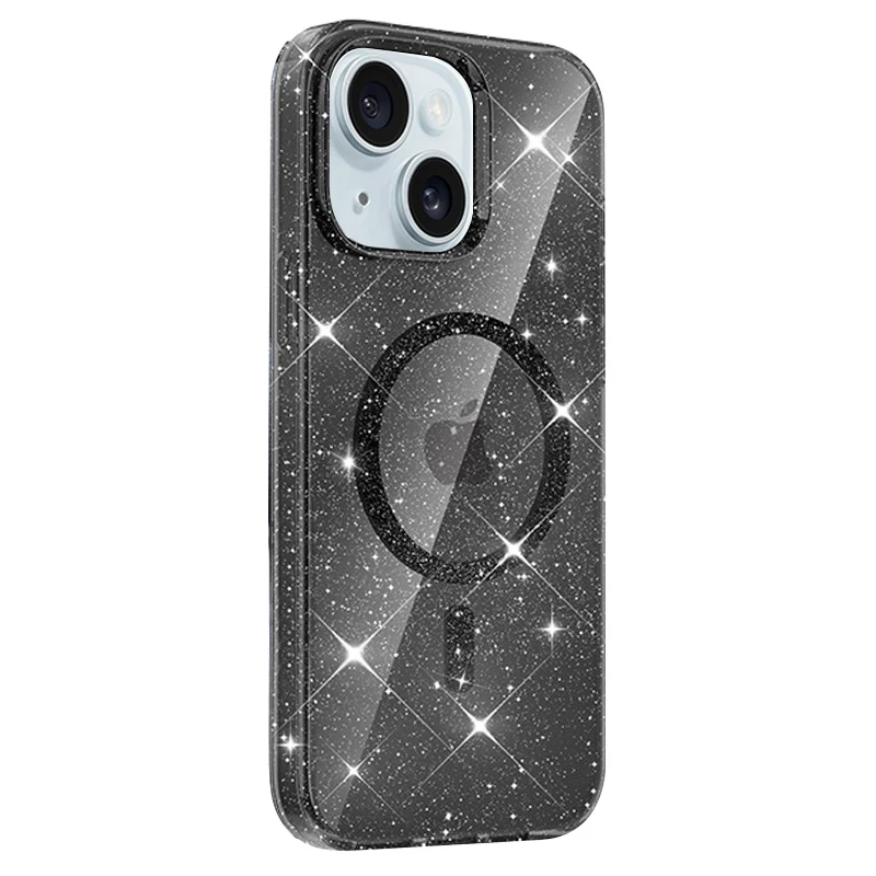 Чохол TPU Eclipse Sparkle Magnetic Fit для Apple iPhone 15 (6.1"), Black 1, TPU, купити оптом з доставкою