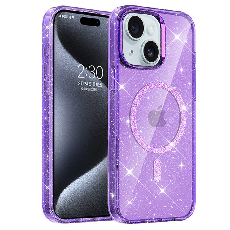 Блискучий чохол Eclipse Sparkle with MagSafe для Apple iPhone 15 (6.1) | Galaxy MagFit на малюнкі №1