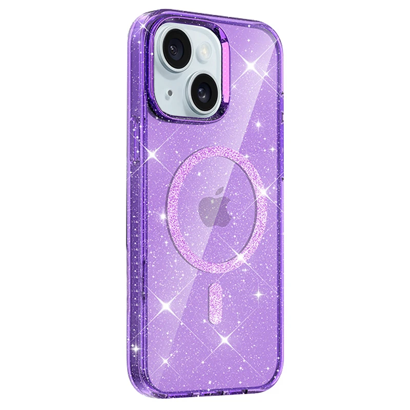 Чохол TPU Eclipse Sparkle Magnetic Fit для Apple iPhone 15 (6.1"), Purple 1, TPU, купити оптом з доставкою