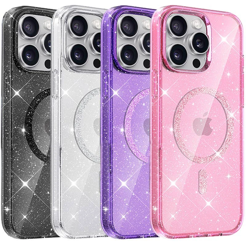 Чехол TPU Eclipse Sparkle Magnetic Fit для Apple iPhone 15 Pro (6.1"), TPU, купить оптом с доставкой