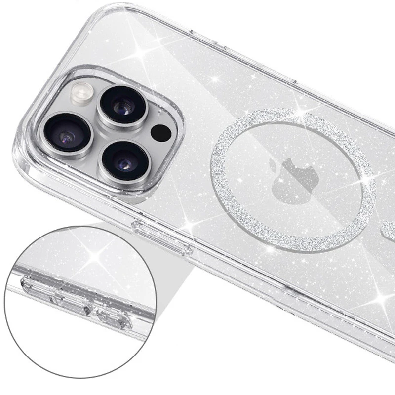 Чехол TPU Eclipse Sparkle Magnetic Fit для Apple iPhone 15 Pro (6.1"), Clear 2, TPU, купить оптом с доставкой